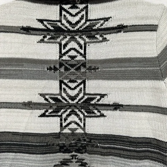 BCBG‎ Maxazria Women's Medium Open Front Cardigan Sweater Gray Black White - Picture 5 of 9